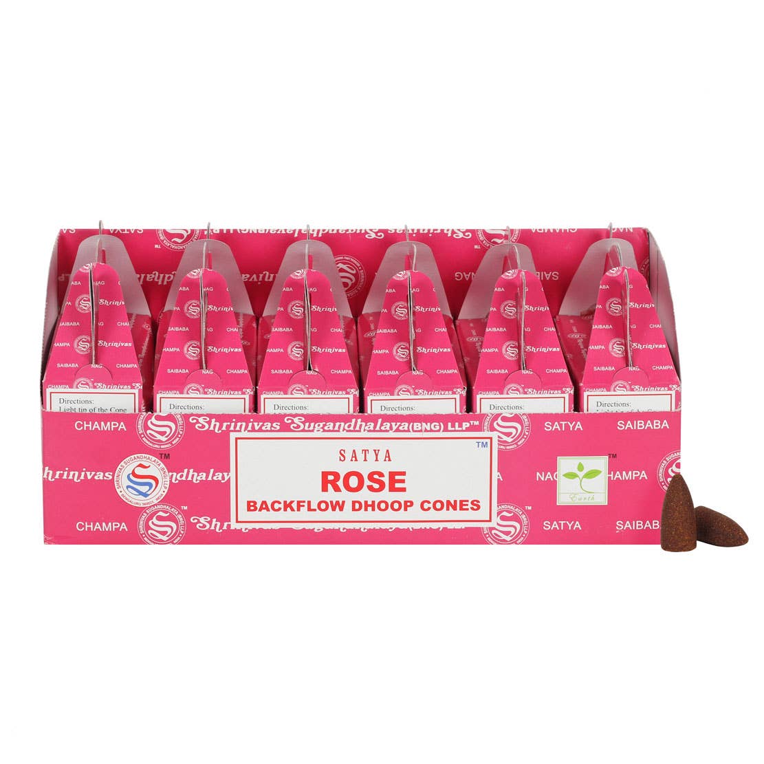 Rose Backflow Räucherkegel, 1 Packung (20 Kegel)